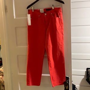 Gorgeous coral colour skinny crop pant